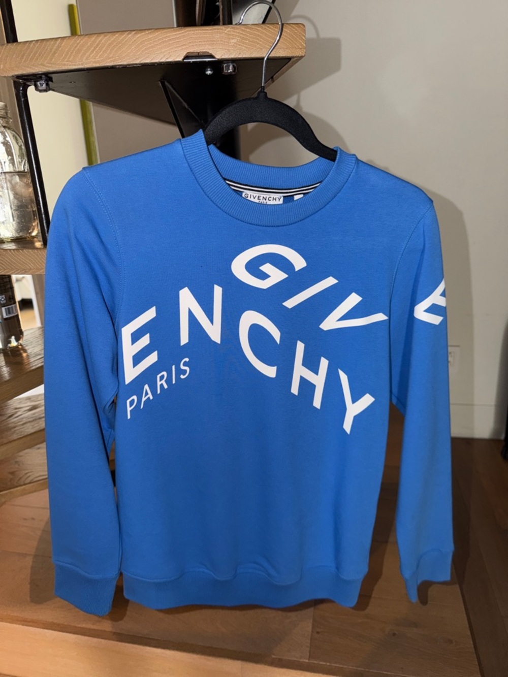 Givenchy Blue Crewneck Sweatshirt with White Logo